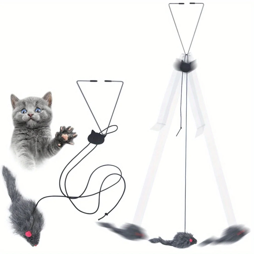 Snapflow Door Bungee Cat Teaser, plush toy detail