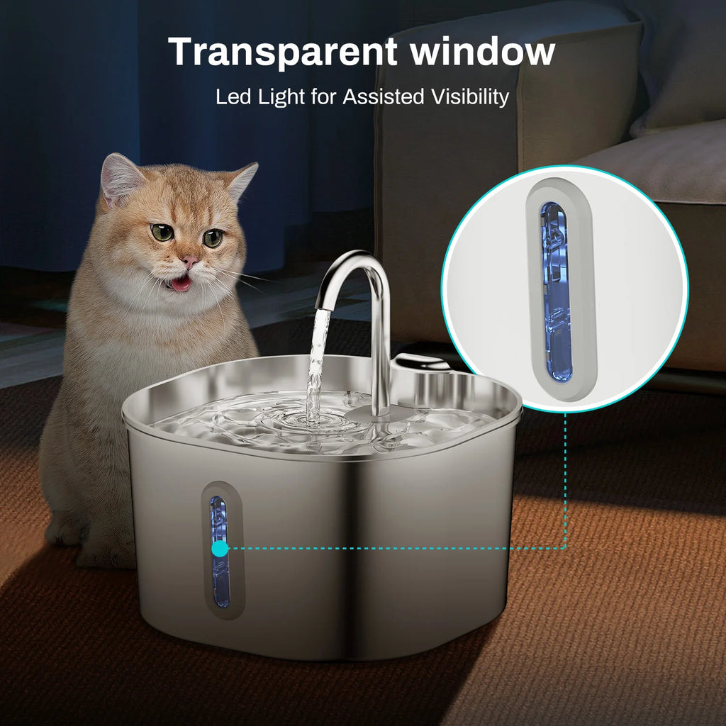 Snapflow Pet Water Fountain with water level window
